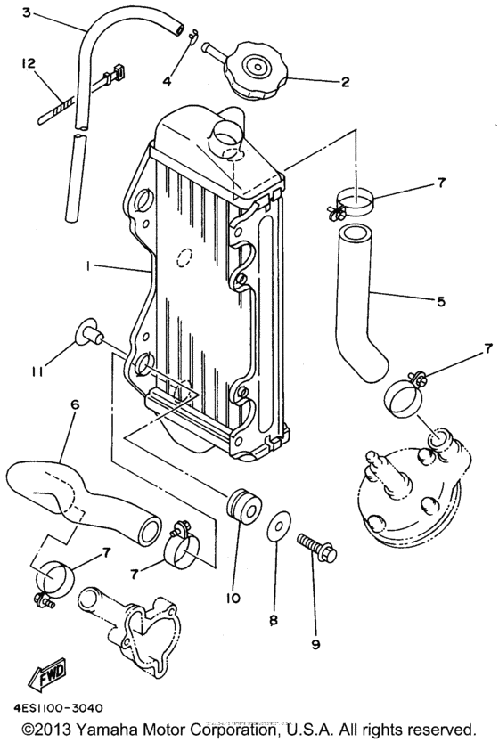 YZ80H1 Radiator - hose
