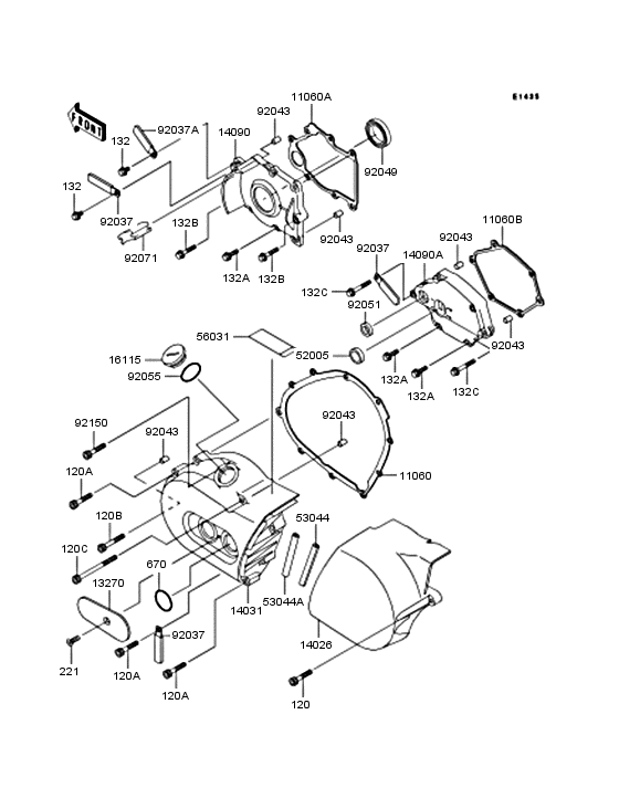 VN400 Left engine cover