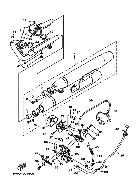 XV1600A XV16AR Выхлоп