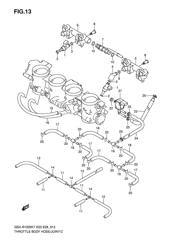 Throttle body hose/joint