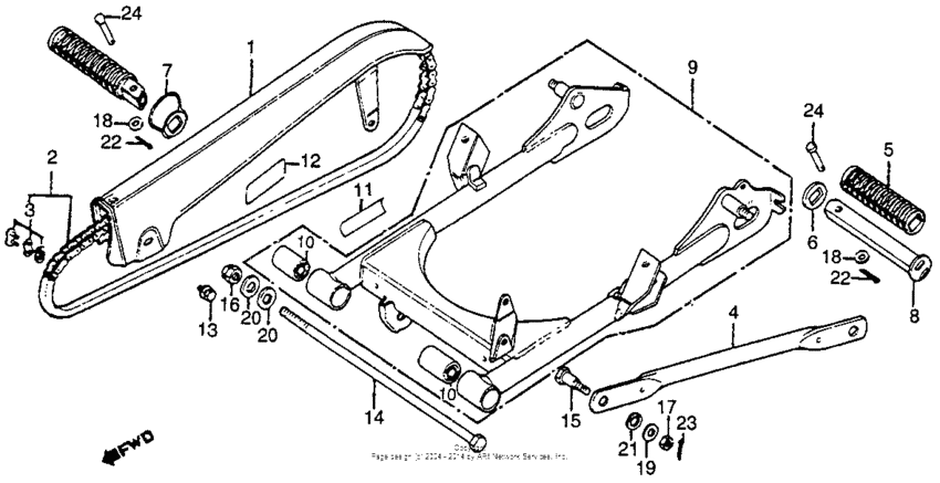 Swingarm + chain case y-