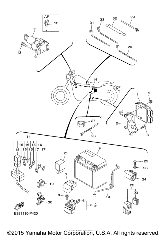 XVS950CR Электрика