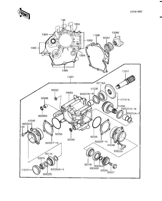 Front bevel gears