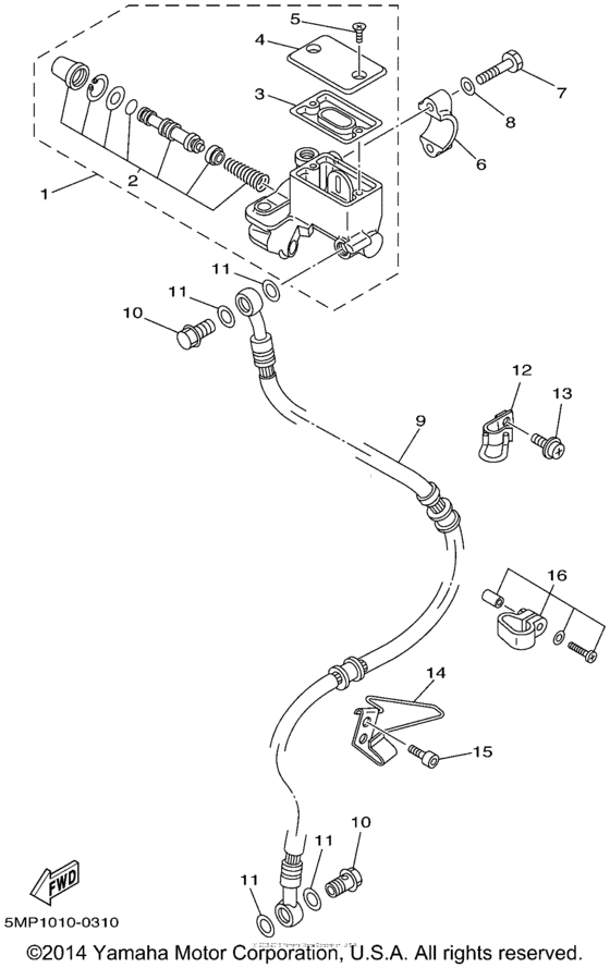 XT225NC Главный тормозной цилиндр
