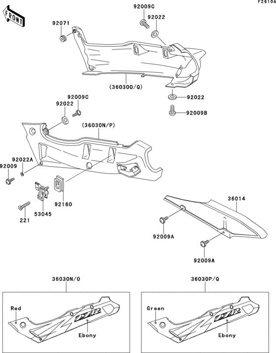 ZX500 Side covers / chain cover(zx500-d2)