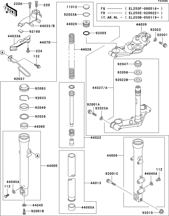 Front fork(1/2)(el250-f2/f3/f4)