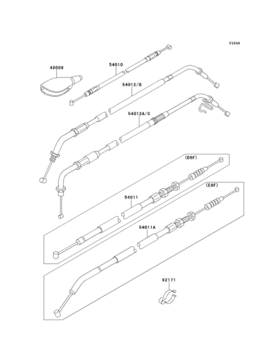EJ650 Тросы управления