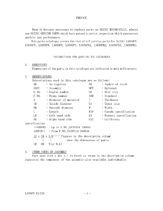 LS650 Catalog preface