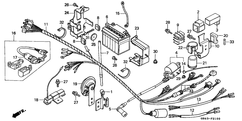 C90 Wire harness / battery