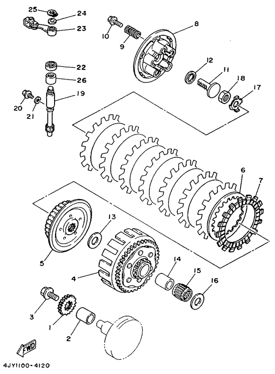 YZ125G Сцепление