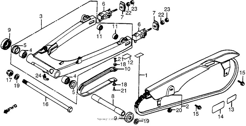 Swingarm + chain guard