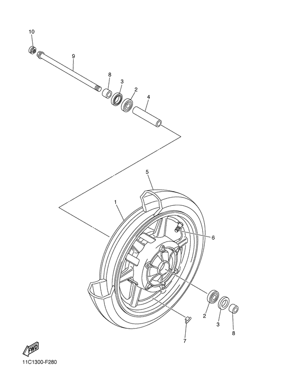 XVS1300A Переднее колесо