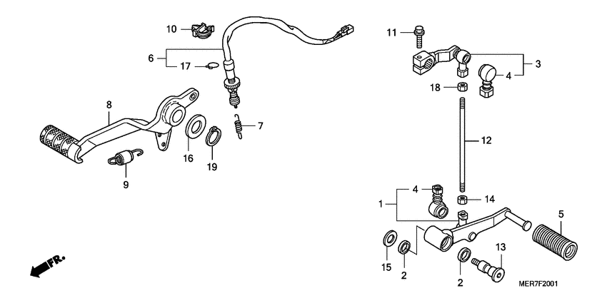 Brake pedal/ change pedal
