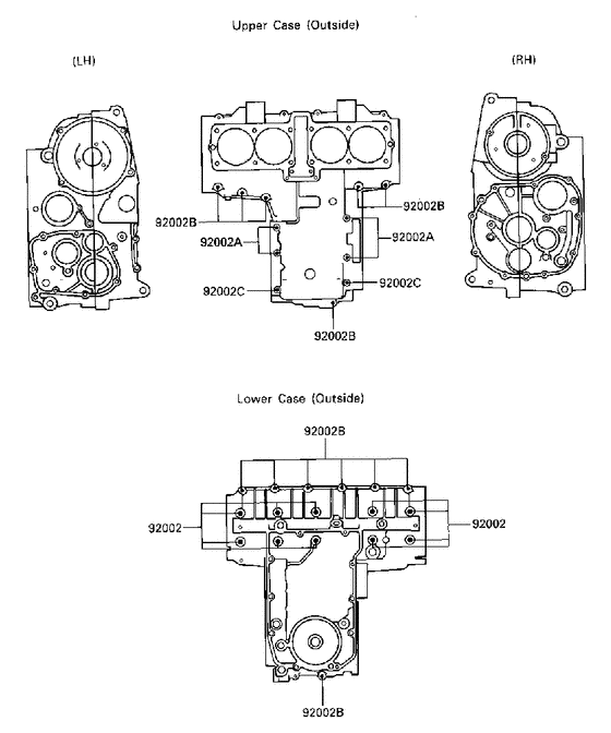 ZX600 Болты крепления картера