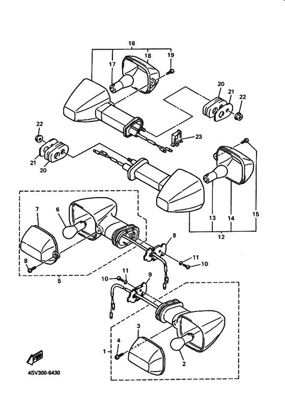 YZF1000R YZF1000RJ YZF1000 Проблесковый световой сигнал