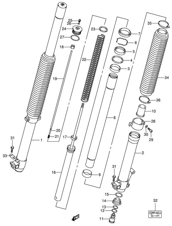 DR-Z400 Демпфер передней вилки