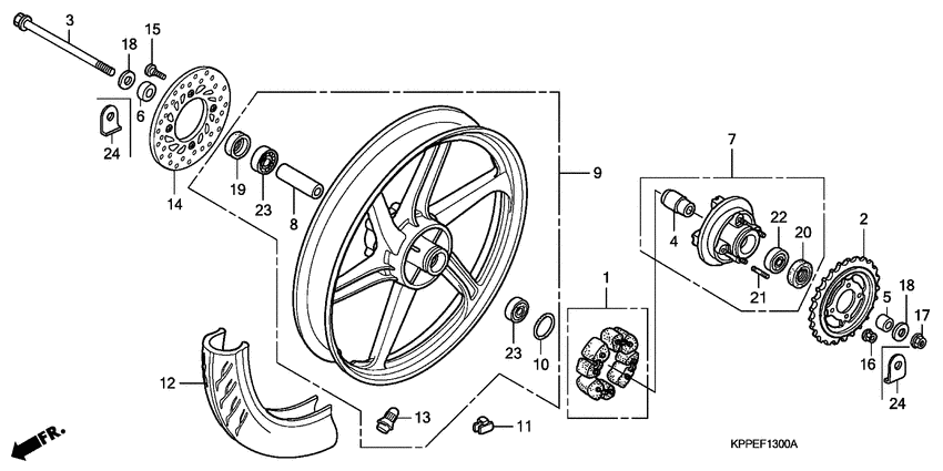 Rear wheel complete assy