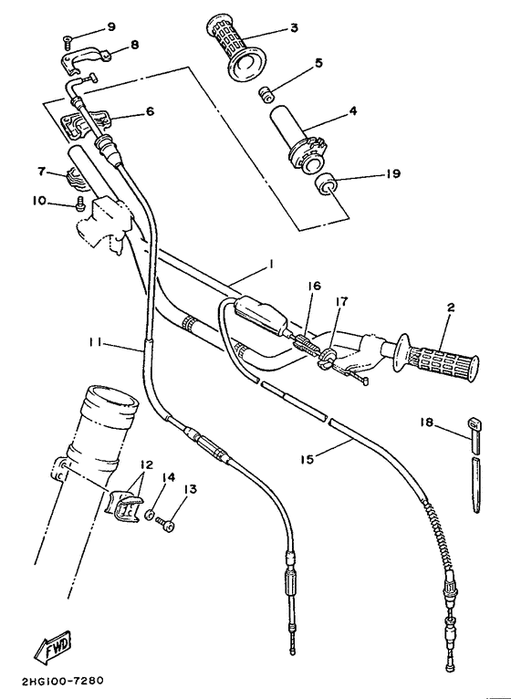 Steering handle. cable