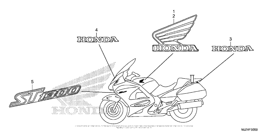 ST1300P (ABS) Наклейки