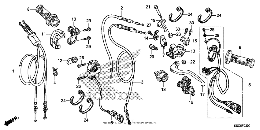 Handle lever + switch + cable