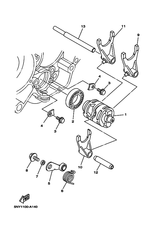 Shift cam & fork