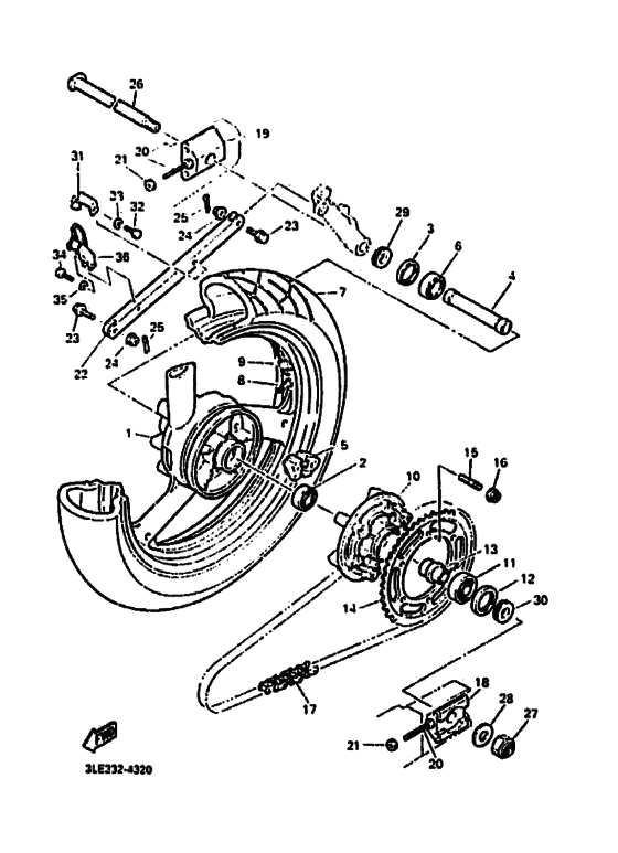 Rear wheel complete assy