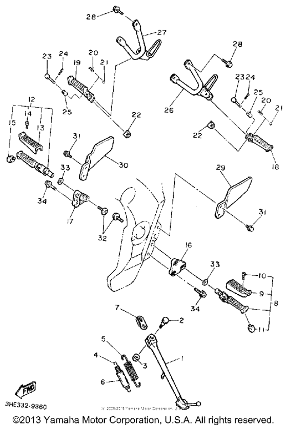 FZR600RAC Подножки