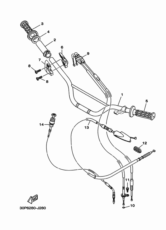 Steering handle & cable