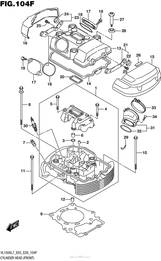 Cylinder Head (Front) (Vl1500Tl7 E28)