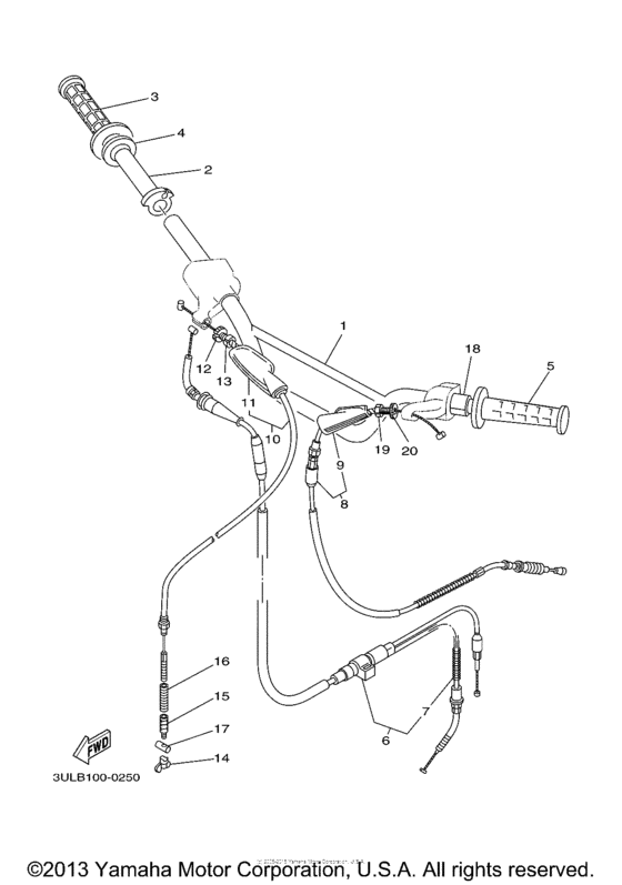 Steering handle - cable