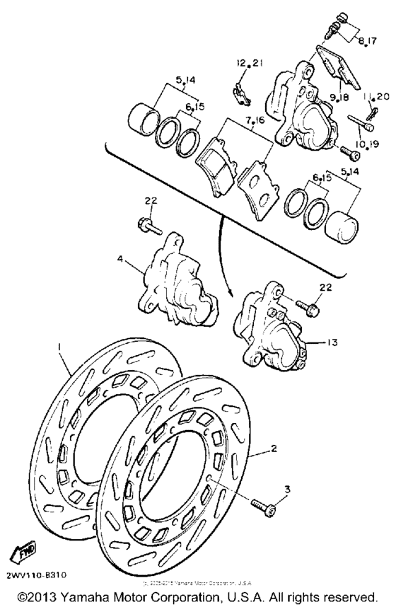 XVZ13UC Передний суппорт