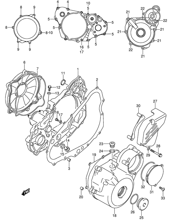 Crankcase cover ass`y  (v