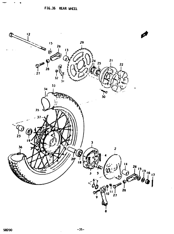 Rear wheel complete assy