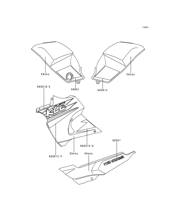 KLE500 Decals(ebony)(kle500-a5 / a6)