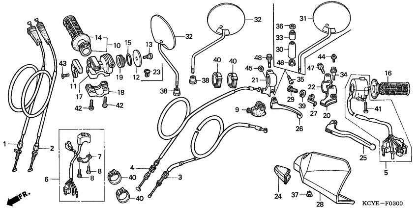 Handle lever/switch/cable