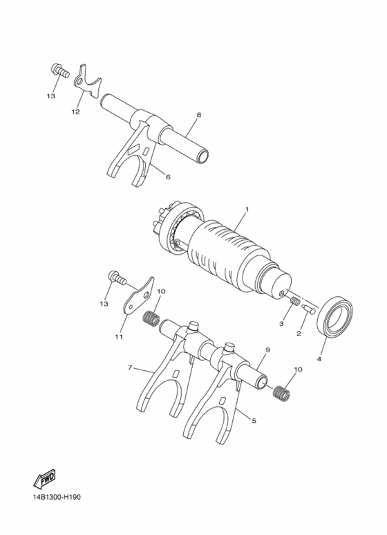 YZF-R1 Shift cam & fork
