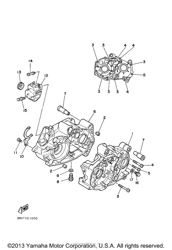 PW80V Картер двигателя