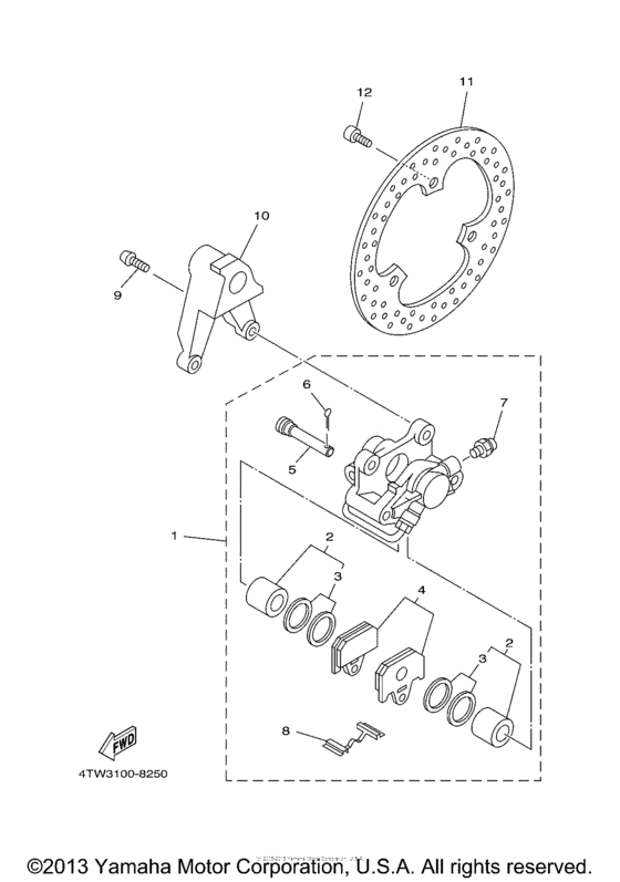 TZ250M Задний суппорт