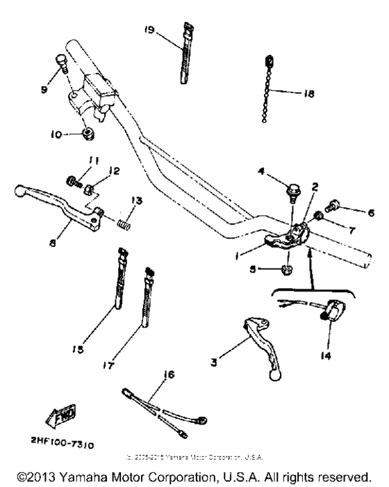 YZ80B Handle switch - lever