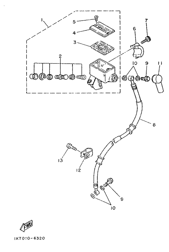 TZR250 Главный тормозной цилиндр