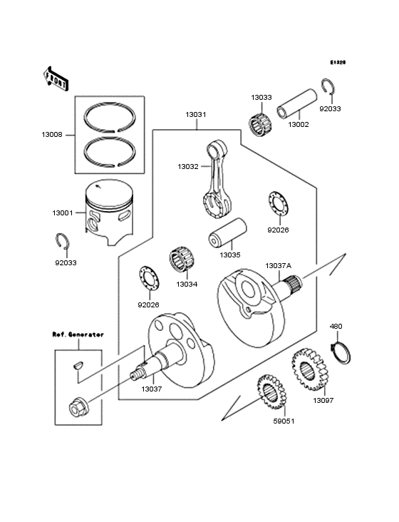 Crankshaft/piston
