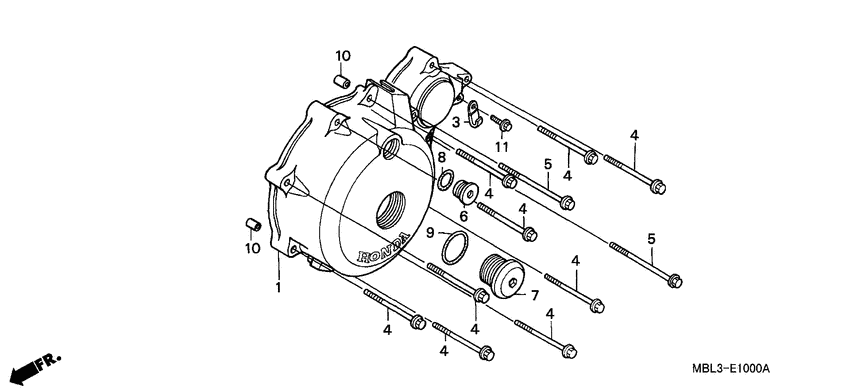 NT650 Крышка картера левая
