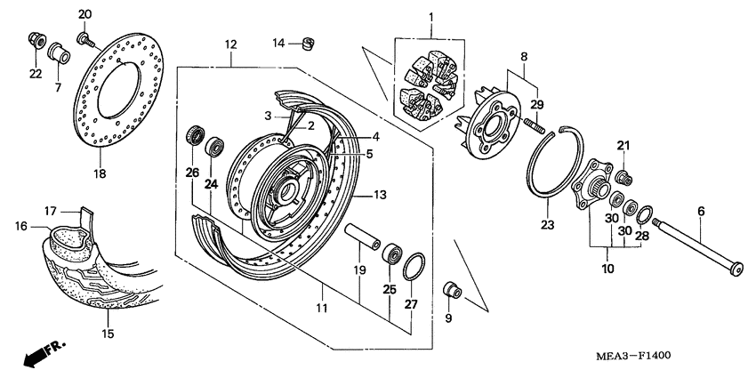 Rear wheel complete assy