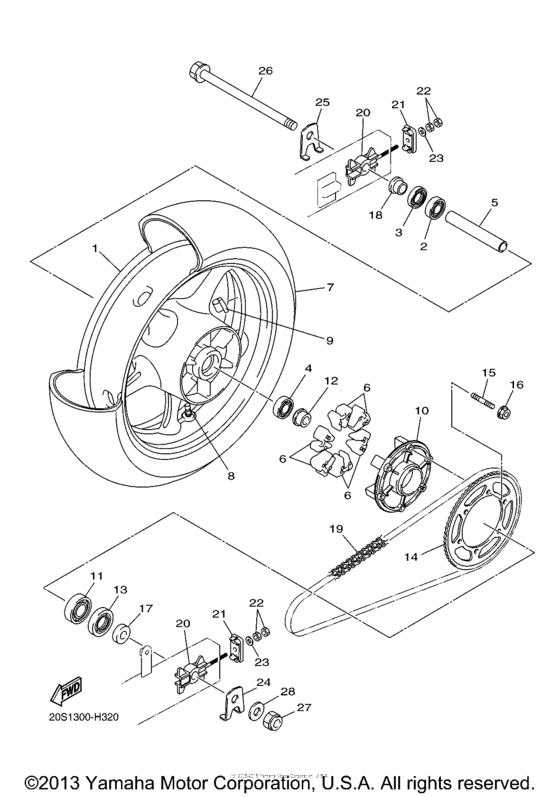 FZ6RYCW Переднее колесо
