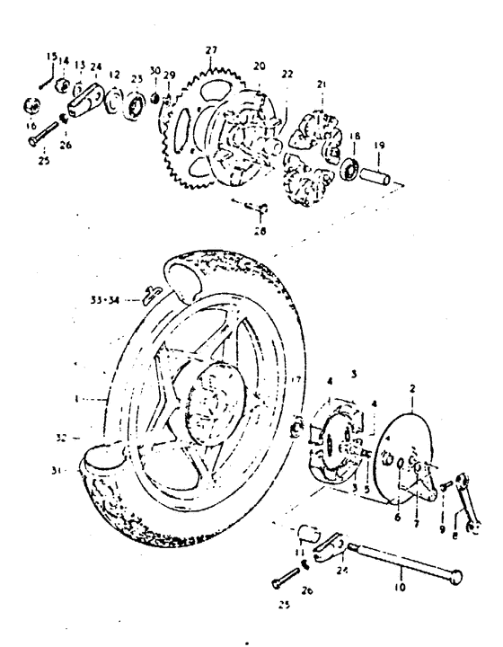 Rear wheel complete assy