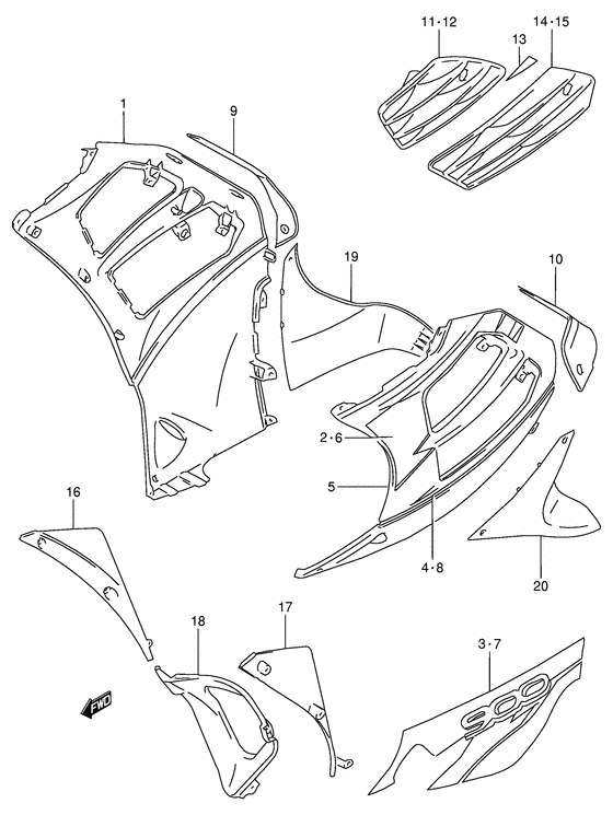 RF900 Under cowling body