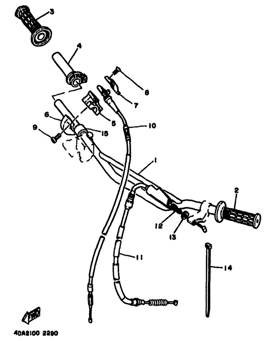 Steering handle. cable