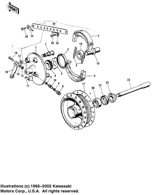 Front hub/brake