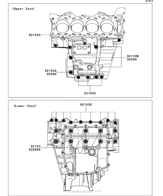 ZX600 Болты крепления картера