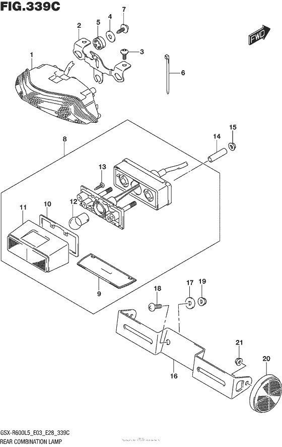 GSX-R600 Rear Combination Lamp (Gsx-R600L5 E33)